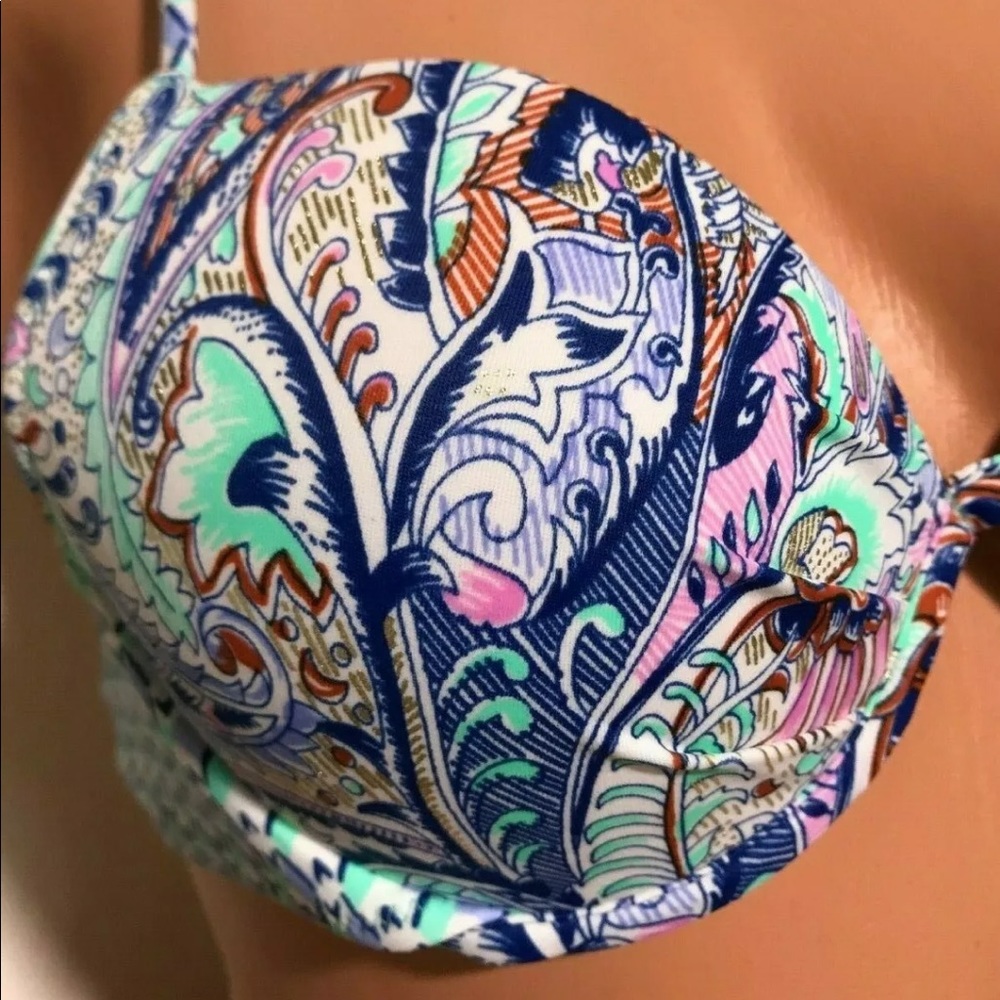 VS Blue Paisley The Fabulous Racerback Bikini Top - Picture 2 of 8